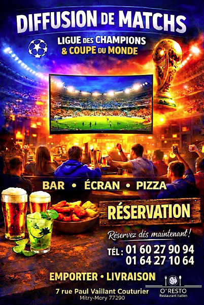 On diffuse les matchs de la Ligue des Champions et de la Coupe du Monde Mitry-Mory